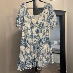 Blue and White Gianni Bini Women's Dress